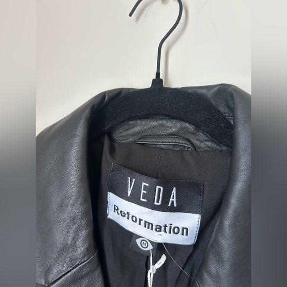 Veda Reformation Lamb Leather Trench Coat - Picture 3 of 9